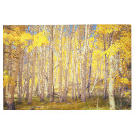 Impresión En Metal Bosque de Cuenca Dorada