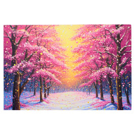 Impresión En Metal bosque de invierno PInk