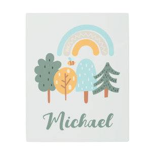 Impresión En Metal Bosque mágico del arcoiris