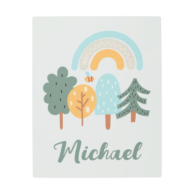 Impresión En Metal Bosque mágico del arcoiris (Anverso)