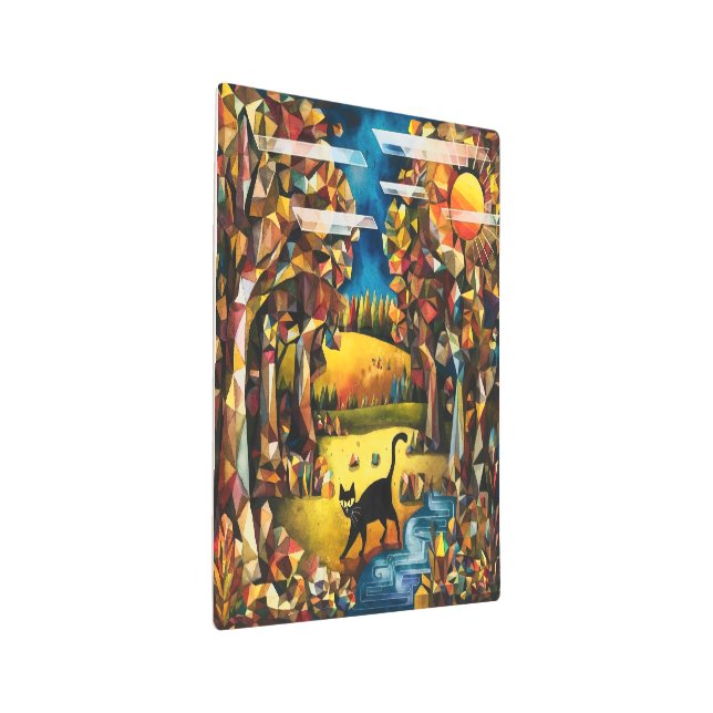 Impresión En Metal Bosque otoñal cubano con río y pradera (3/4)