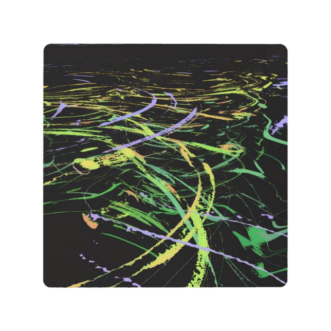 Impresión En Metal Bright Abstract Waves (Anverso)