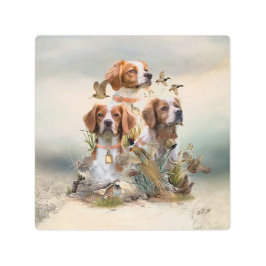 Impresión En Metal Brittany Spaniel, pasión por las aves
