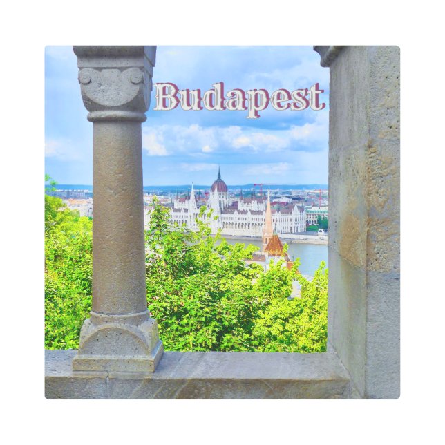 IMPRESIÓN EN METAL BUDAPEST, HUNGRÍA/ PARLAMENTO BLDG. (Anverso)