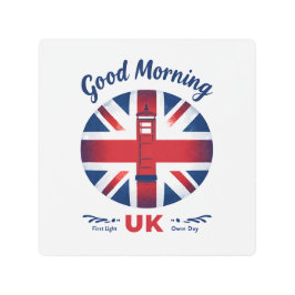 Impresión En Metal Buenos días Reino Unido - Union Jack & London Phon