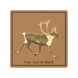 Impresión En Metal Bull Caribou - Sepia