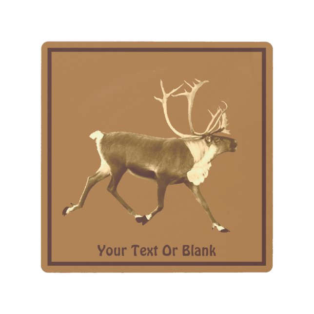 Impresión En Metal Bull Caribou - Sepia (Anverso)