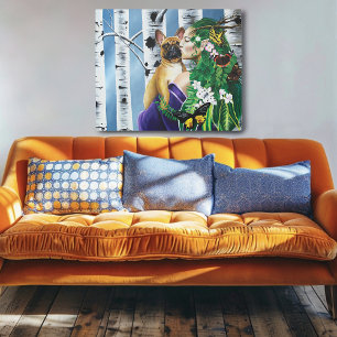 Impresión En Metal Bulldog francés Dryad Fantasy