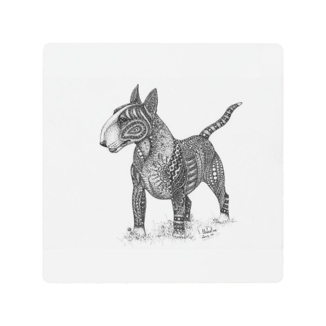 Impresión En Metal Bullterrier art work (Anverso)