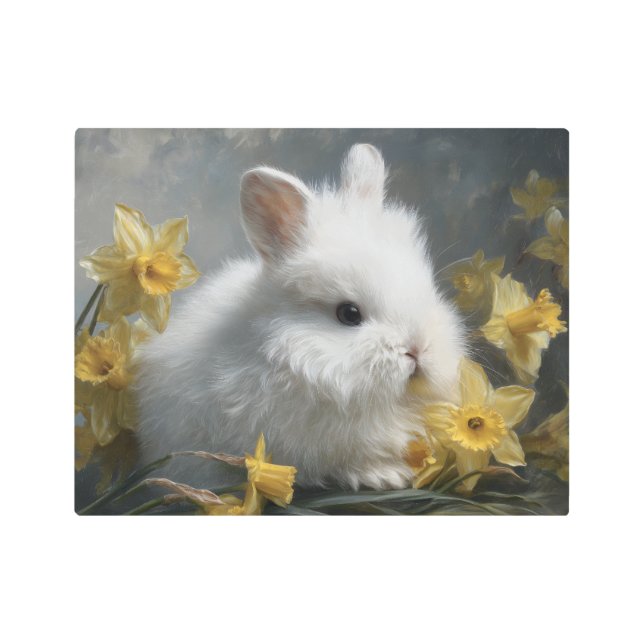 Impresión En Metal Bunny with Daffodils  (Anverso)