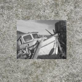 Impresión En Metal Buques abandonados en blanco y negro