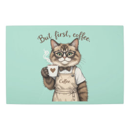 Impresión En Metal But First, Coffee Cat