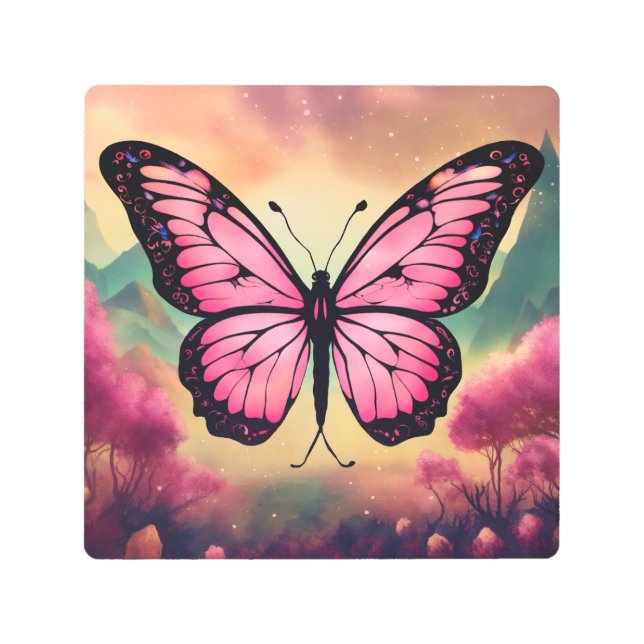 Impresión En Metal Butterfly Logo Throw Pillow (Anverso)