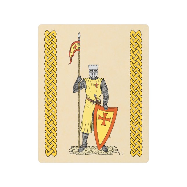 Impresión En Metal Caballero Medieval Principios del Siglo XIII (Anverso)