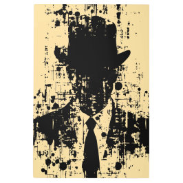 Impresión En Metal Caballero sin rostro: Elegancia abstracta