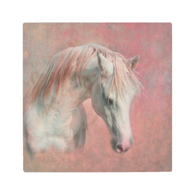 Impresión En Metal Caballo de fantasía con Mano rosa (Anverso)