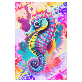 Impresión En Metal Caballo de mar - Hija mareana colorida