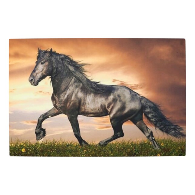 Impresión En Metal caballo negro (Anverso)
