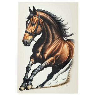 Impresión En Metal Caballo pardo