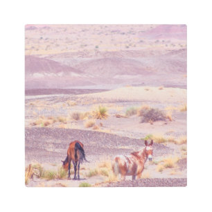 Impresión En Metal Caballos de desierto P8639