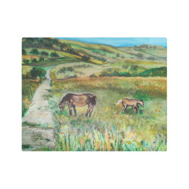 Impresión En Metal Caballos en la pradera