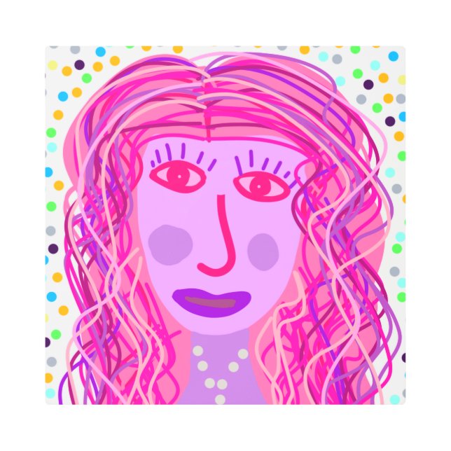 Impresión En Metal Cabello: Un retrato abstracto (Anverso)