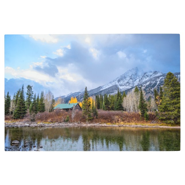 Impresión En Metal Cabina en los bosques (Anverso)