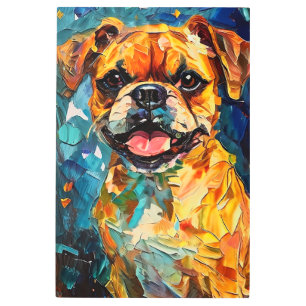 Impresión En Metal Cachorro caprichoso