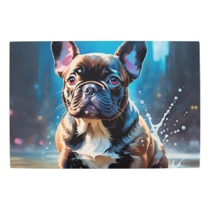 Impresión En Metal Cachorro de Bulldog francés