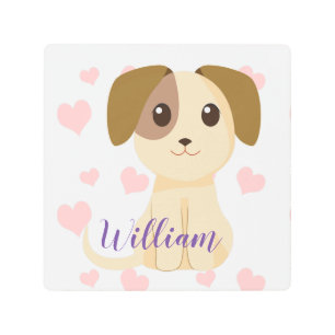 Impresión En Metal Cachorro dulce