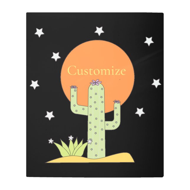 Impresión En Metal Cactus del desierto Sun Thunder_Cove (Anverso)