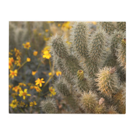 Impresión En Metal Cactus y Wildflowers