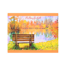 Impresión En Metal Caer por los colores de otoño en los bancos de jar