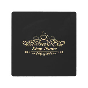 Impresión En Metal Cafetería moderna Panadería bienvenida personaliza