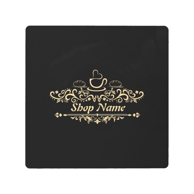 Impresión En Metal Cafetería moderna Panadería bienvenida personaliza (Anverso)