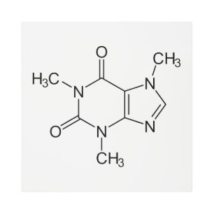 Impresión En Metal Caffeine Molecule Chemistry Coffee Atoms