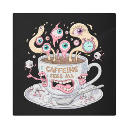 Impresión En Metal Caffeine Ve Todo El Café Surrealista