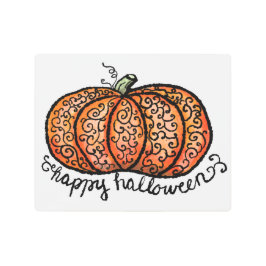 Impresión En Metal Calabaza de filigreses de Halloween