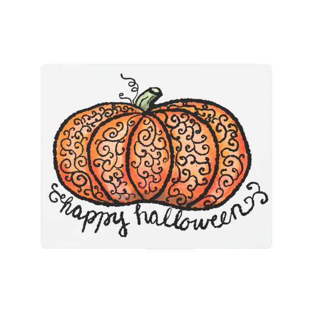 Impresión En Metal Calabaza de filigreses de Halloween (Anverso)