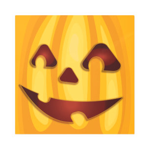Impresión En Metal Calabaza tallada sonriendo diseño de Halloween