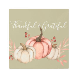 Impresión En Metal Calabazas acuarelas de bonito en salvia