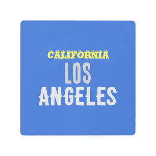 Impresión En Metal California Los Angeles City USA Retro Vintage Blue