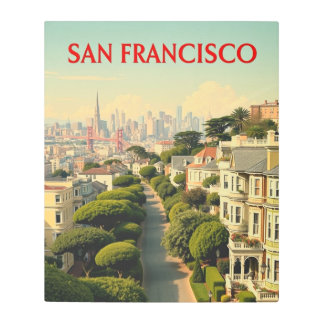 Impresión En Metal Calle Lombard, San Francisco | Retro vintage