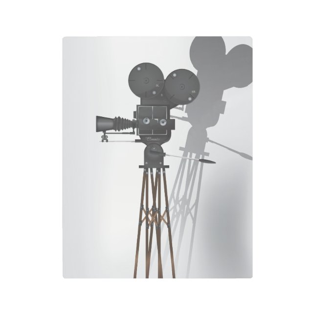 Impresión En Metal Cámara de Hollywood de Vintage (Anverso)