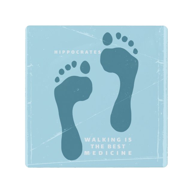 Impresión En Metal Caminar es la mejor medicina Hipócrates cita (Anverso)