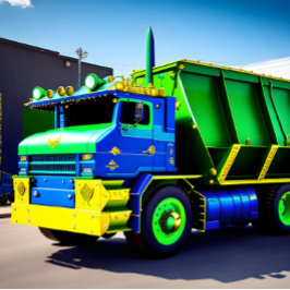 Impresión En Metal Camión de Volteo, Camión de Volteo, Colores Primar