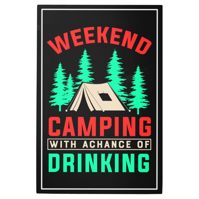 Impresión En Metal Camping de fin de semana con una oportunidad de be (Anverso)