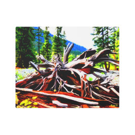 Impresión En Metal Camping rojo No.3 de la montaña