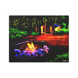 Impresión En Metal Camping rojo No.5 de la montaña