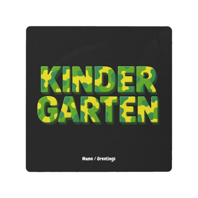 Impresión En Metal Camuflaje infantil retro divertido (Anverso)